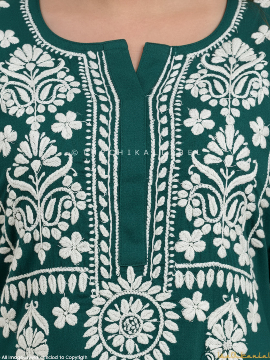 Stylish chikankari stitched suit set for women featuring artisan thread embroidery suitable for elegant ethnic fashion