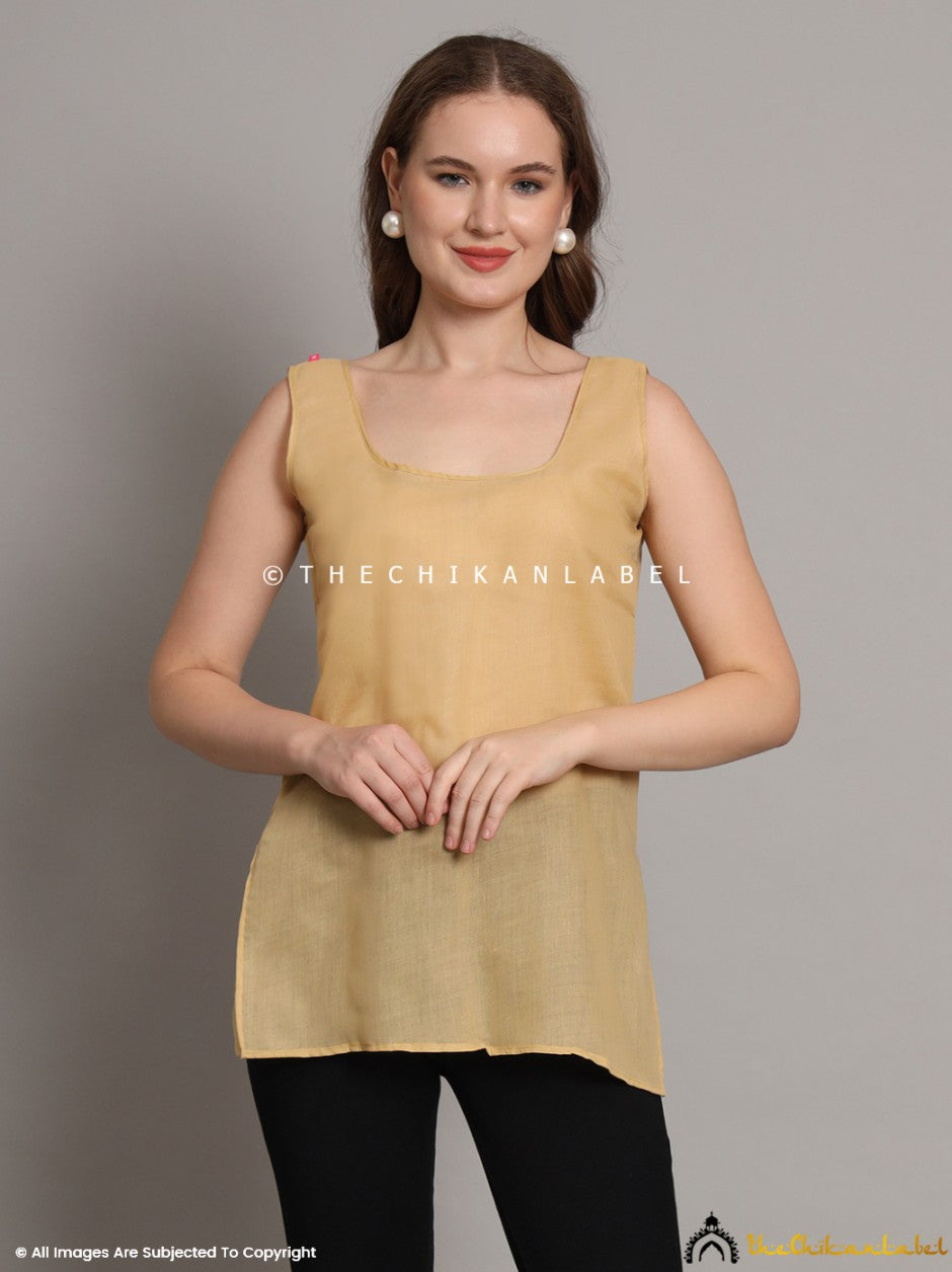 Khaki Cotton Short Inner for Kurti & Kurta