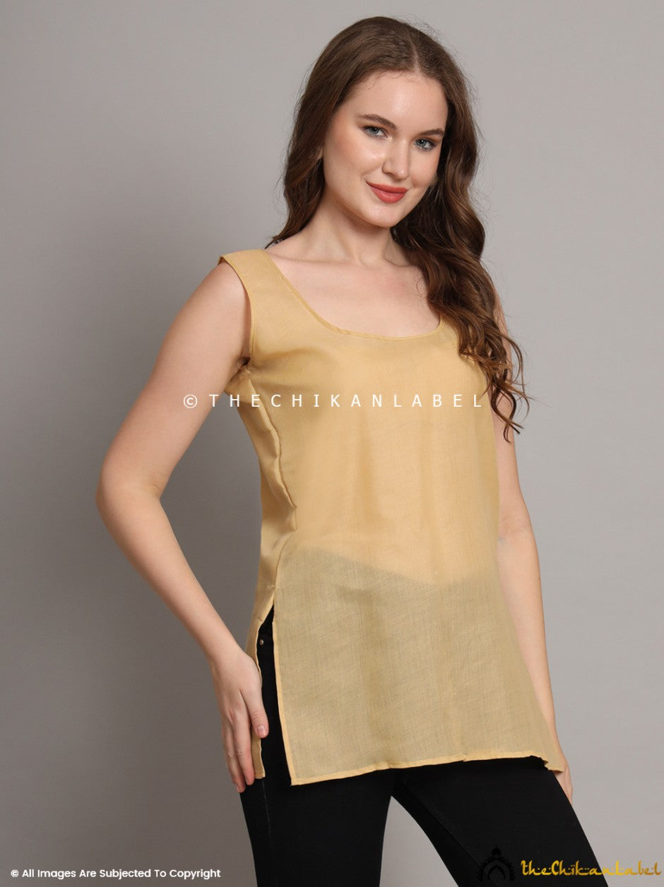 Khaki Cotton Short Inner for Kurti & Kurta