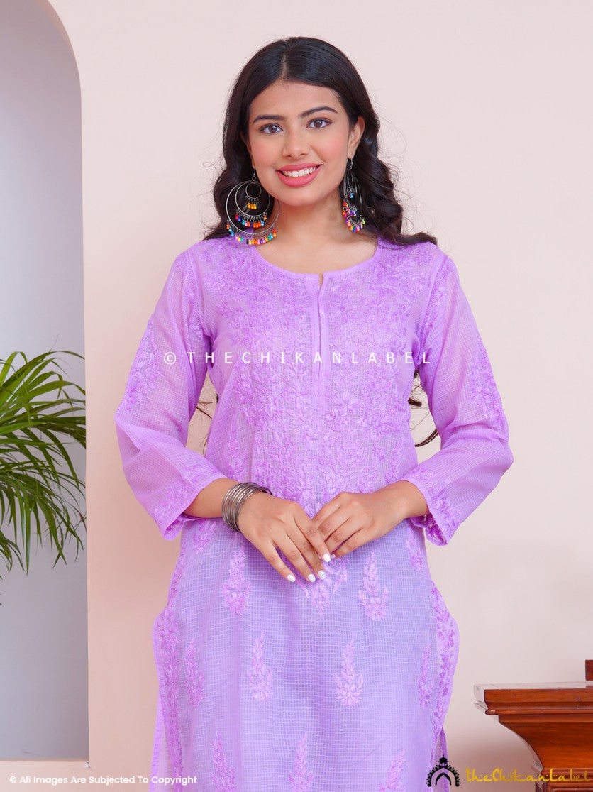 Buy Chikankari Straight Kurti in Kota Cotton Fabric for Women, Shop Lucknow Chikankari Straight Kurtis Online at Best Price Only at Thechikanlabel. 2