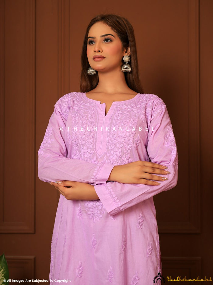 Husn Lavender Luxury Rayon Chikankari Coord Set main image 1