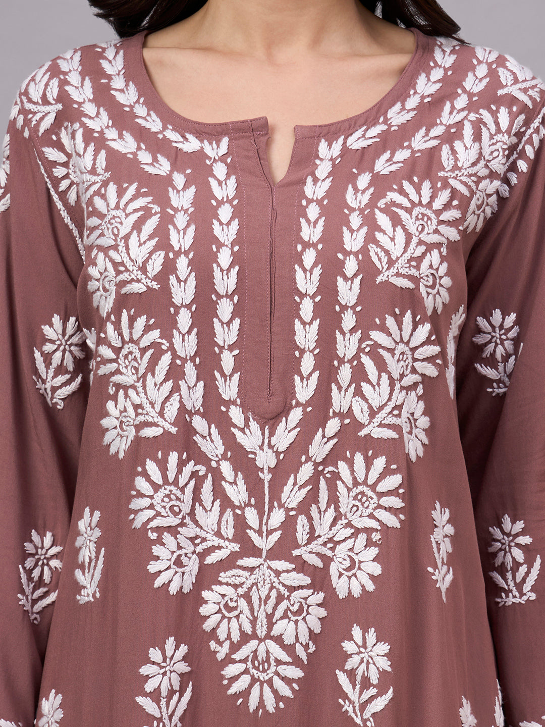 Authentic handcrafted Chikankari Kurta designed with intricate floral embroidery, premium rayon material, and a flattering straight fit for modern ethnic wardrobes.