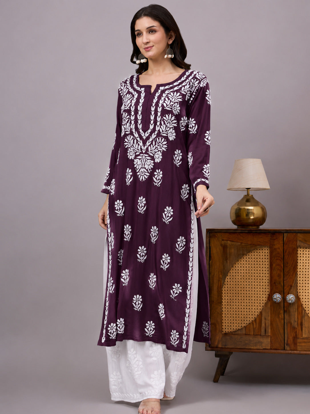 Beautiful handcrafted Chikankari Kurta made from premium rayon fabric with elegant embroidery detailing, perfect for office wear, casual styling, and festive gatherings.