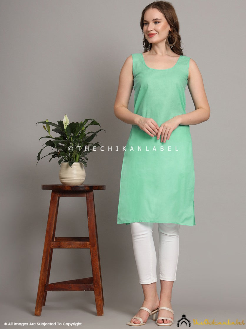 Light Green Cotton Inners for Kurtis & Kurta