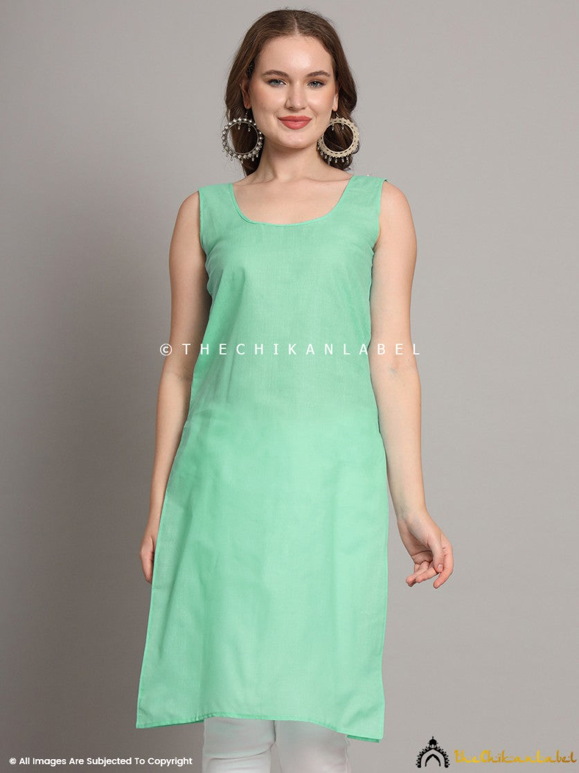 Light Green Cotton Inners for Kurtis & Kurta