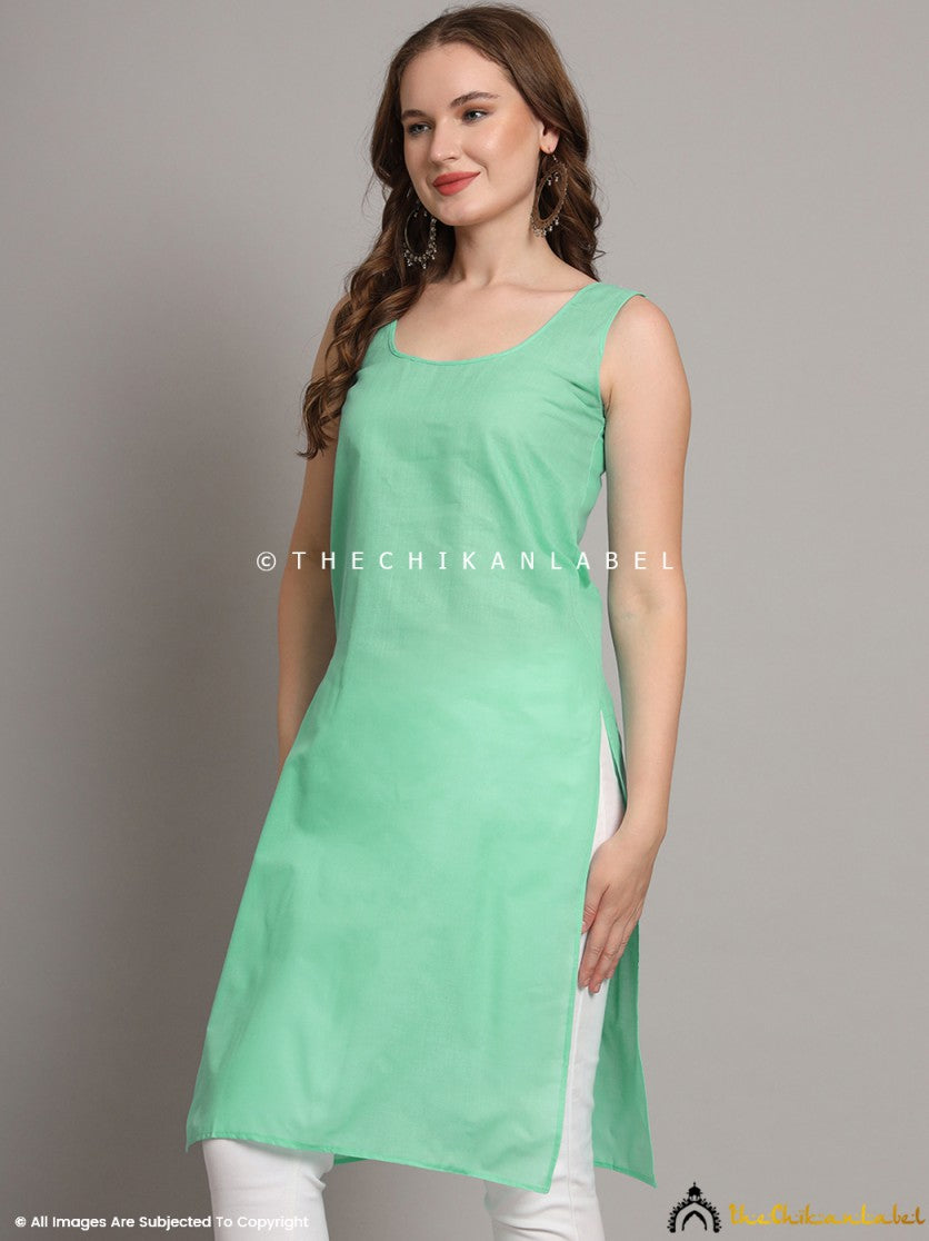 Light Green Cotton Inners for Kurtis & Kurta