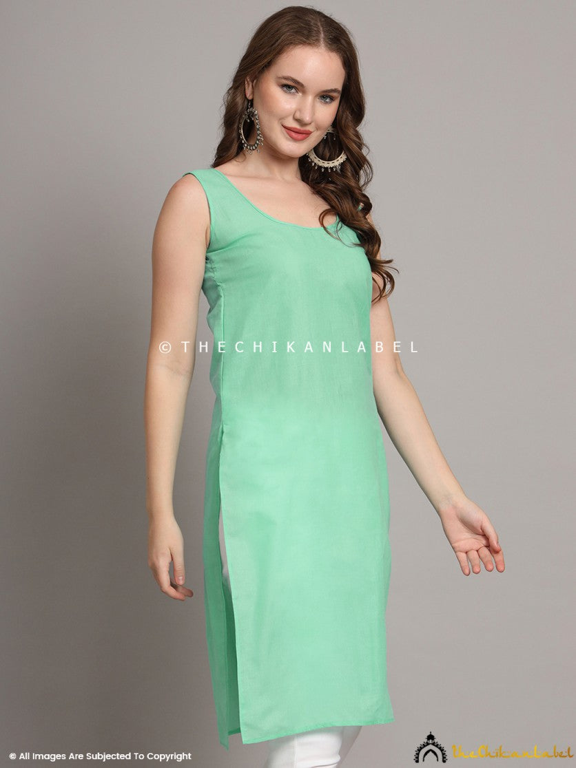 Light Green Cotton Inners for Kurtis & Kurta