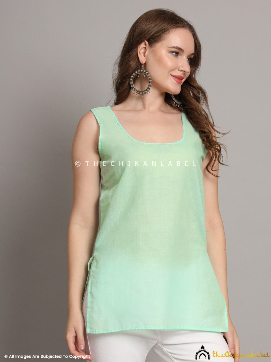 Light Green Cotton Short Inner for Kurti & Kurta