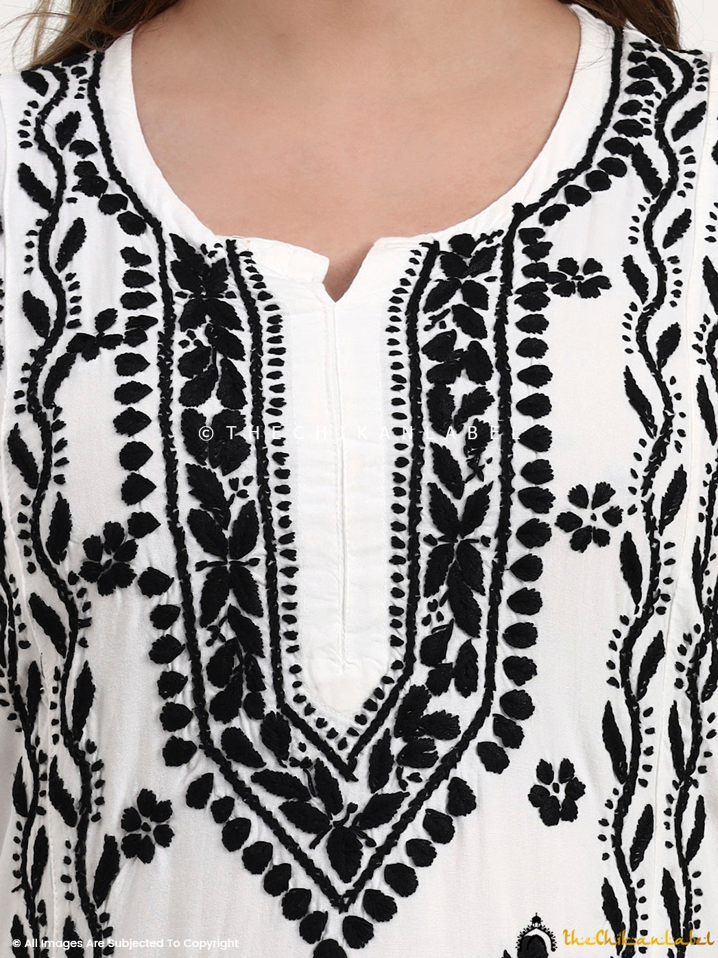 Mariam Rayon Chikankari Kurta Set - White