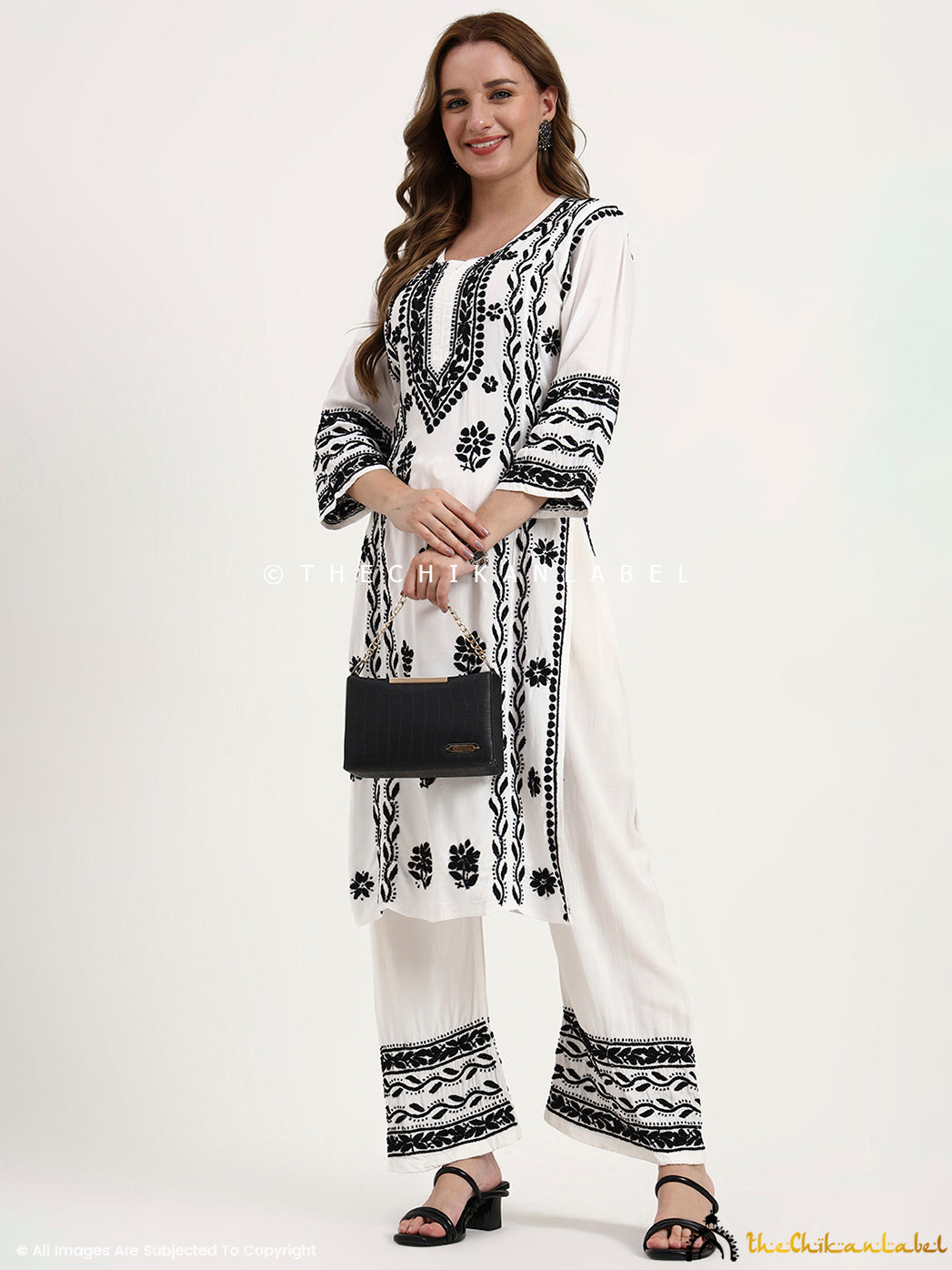 Mariam Rayon Chikankari Kurta Set - White