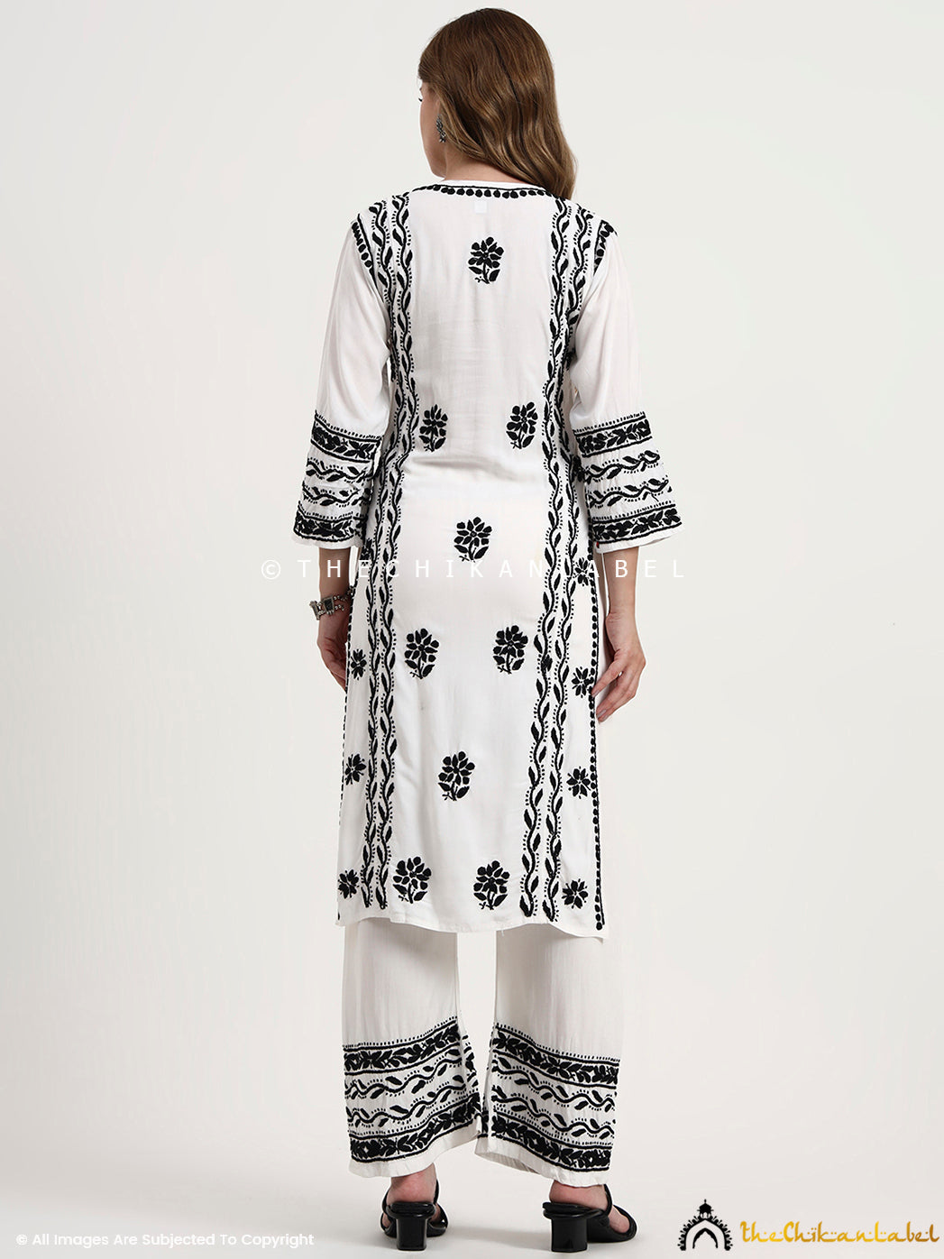 Mariam Rayon Chikankari Kurta Set - White