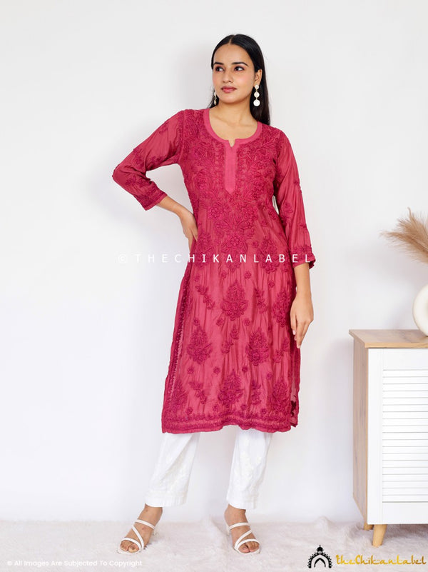 Pure Muslin Chikankari Kurti