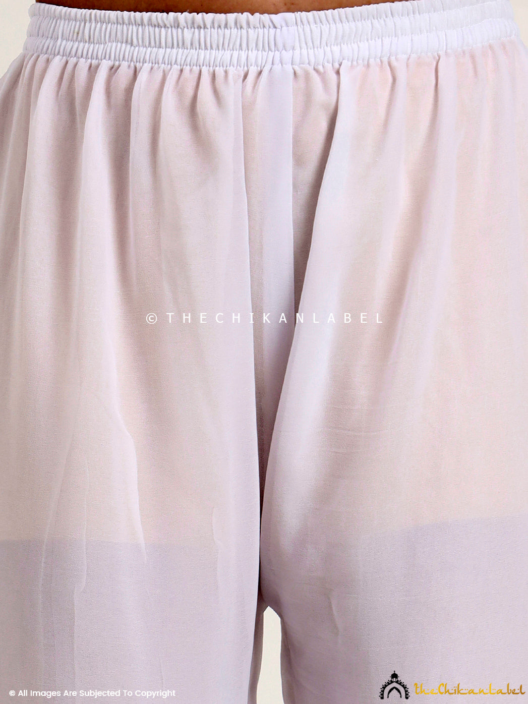 White Areeba Georgette Chikankari Sharara