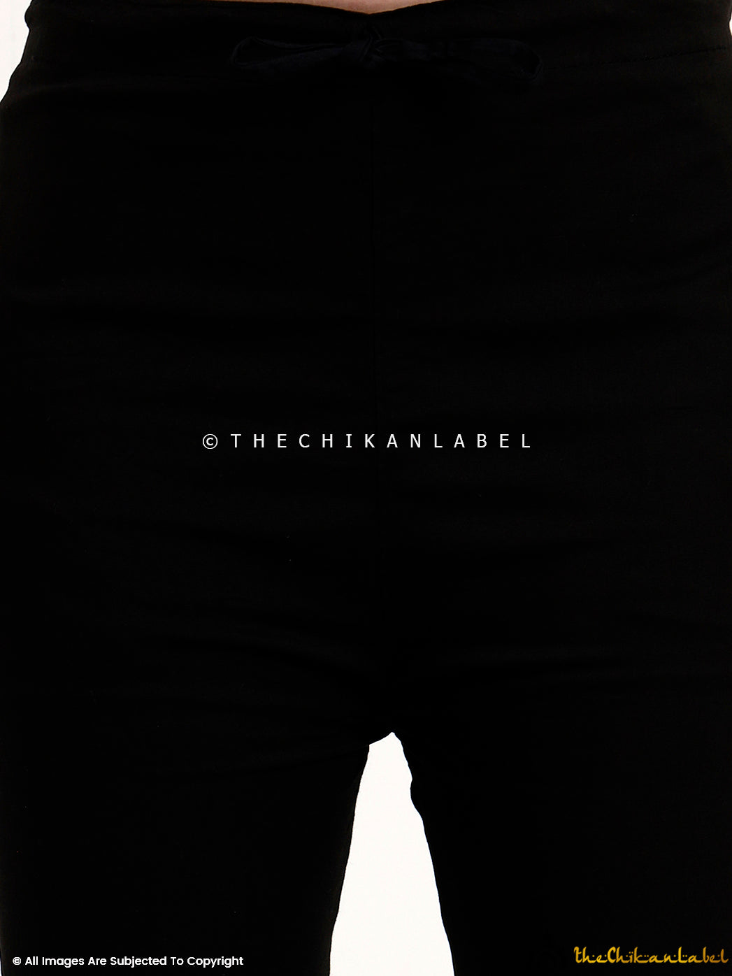 Mayuri Lycra Straight Chikankari Cigarette Pant - Black