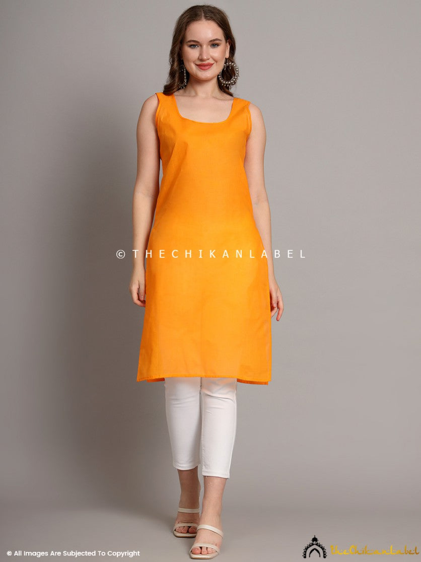 Mustard Cotton Camisole Inners for Kurtis & Kurta