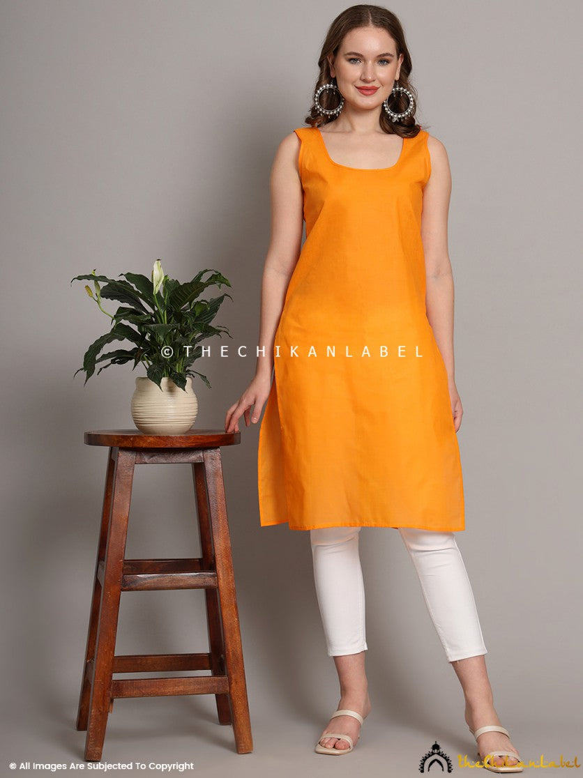 Mustard Cotton Camisole Inners for Kurtis & Kurta