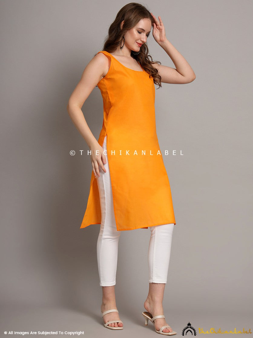 Mustard Cotton Camisole Inners for Kurtis & Kurta