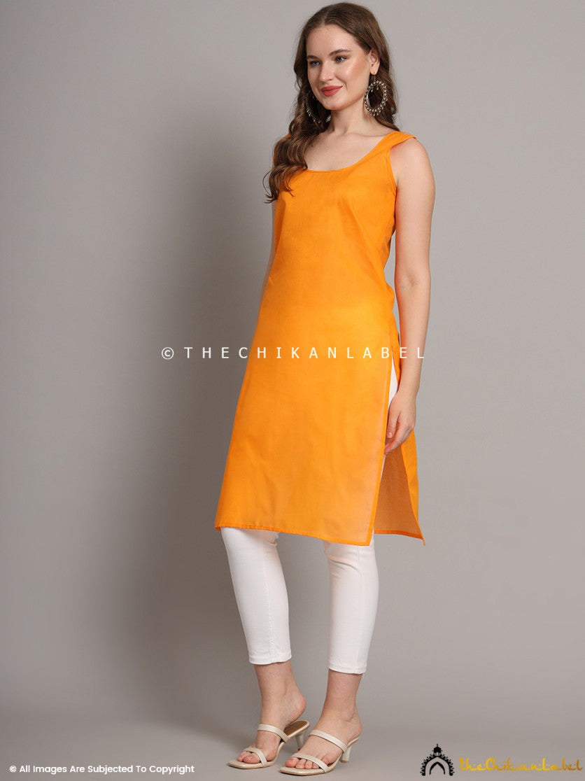 Mustard Cotton Camisole Inners for Kurtis & Kurta