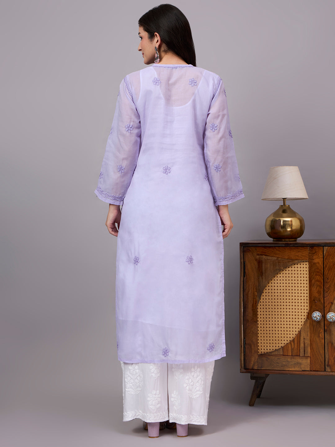 Handcrafted Chikankari Kurta with intricate traditional embroidery, premium cotton fabric, and comfortable straight silhouette ideal for office wear and casual outings.