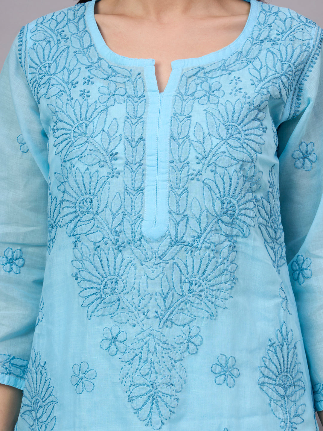 Handcrafted Chikankari Kurta with intricate traditional embroidery, premium cotton fabric, and comfortable straight silhouette ideal for office wear and casual outings.