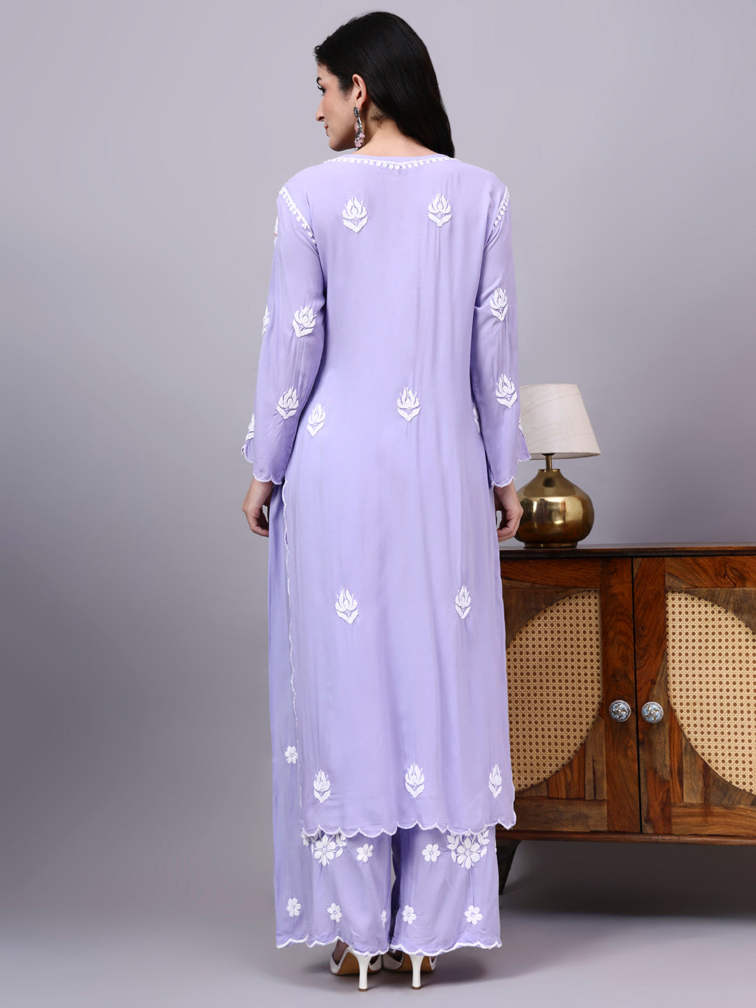 Stylish trending Chikankari set made with premium modal fabric, authentic handcrafted embroidery, and a comfortable fit for festive and regular wear styling.