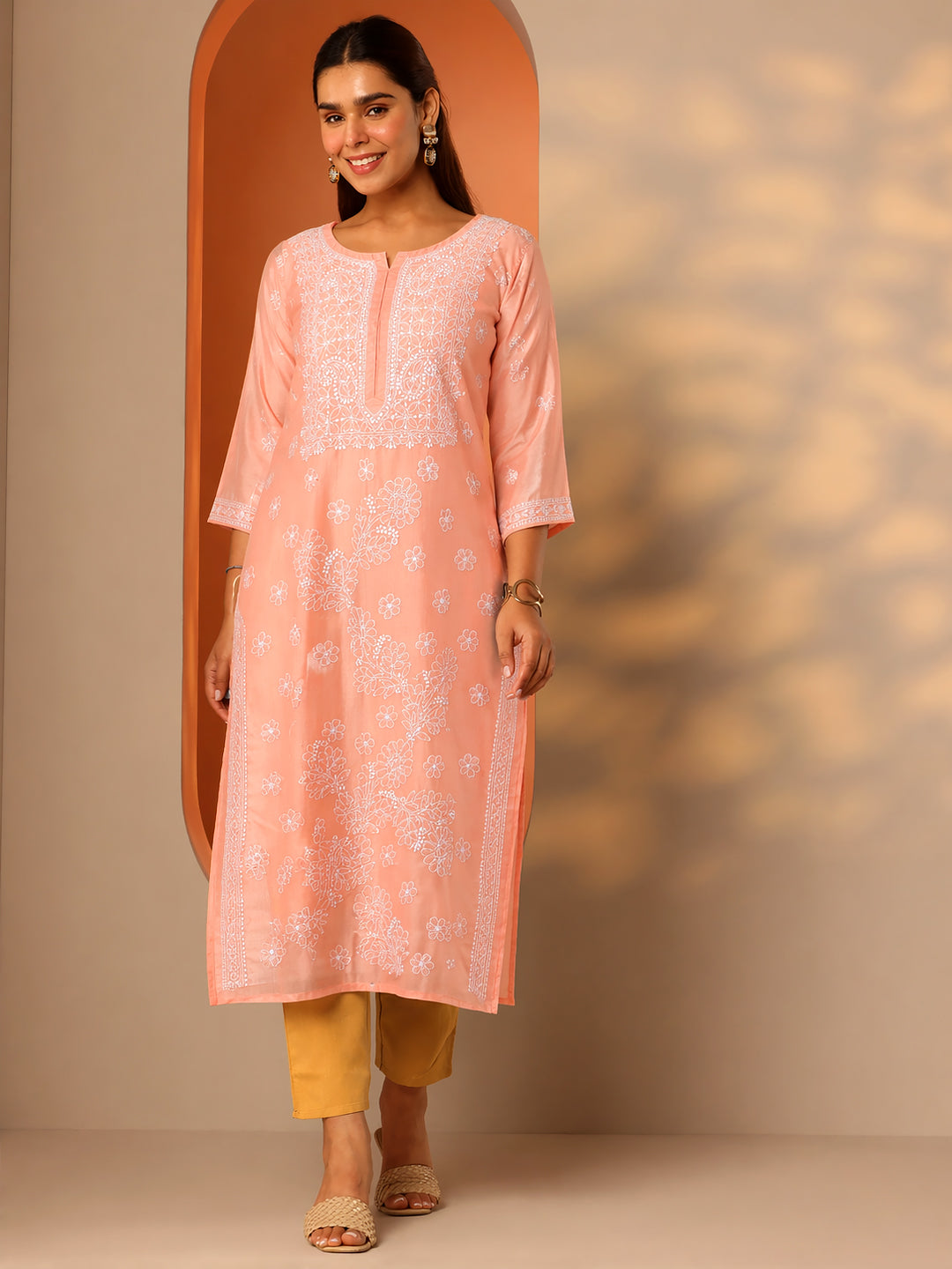Everyday wear kurti with elegant chikankari embroidery and breathable fabric for all-day comfort