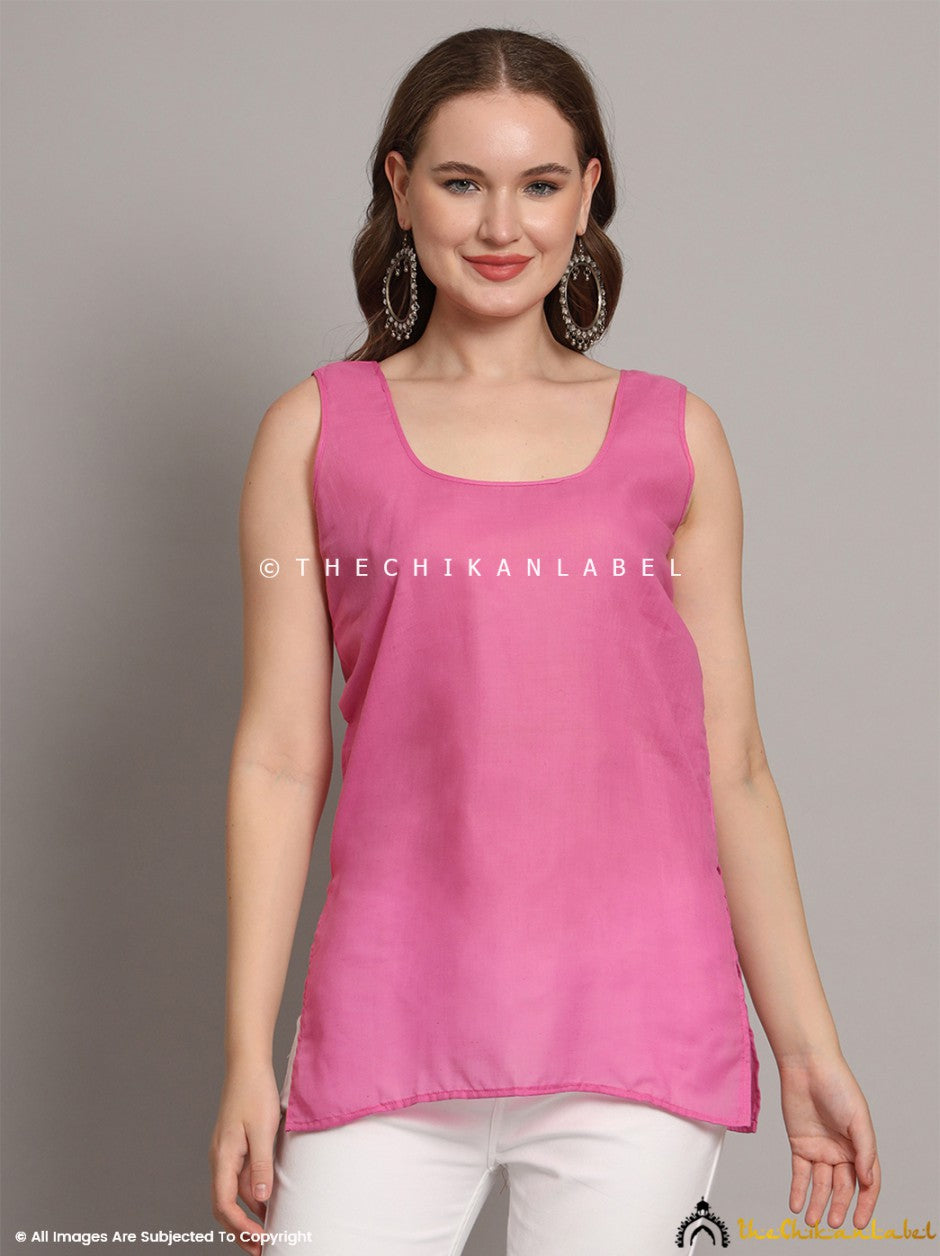 Pink Cotton Short Inner for Kurti & Kurta