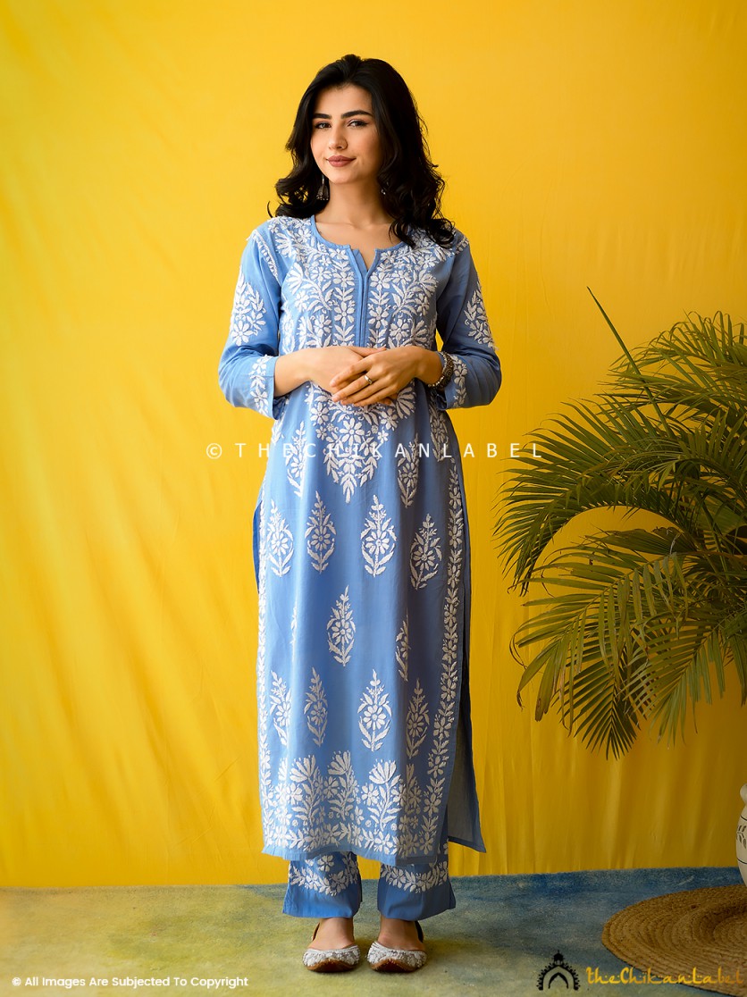 Ezna Modal Chikankari Kurta Set ,Chikankari Kurta Set in Modal Fabric For Woman