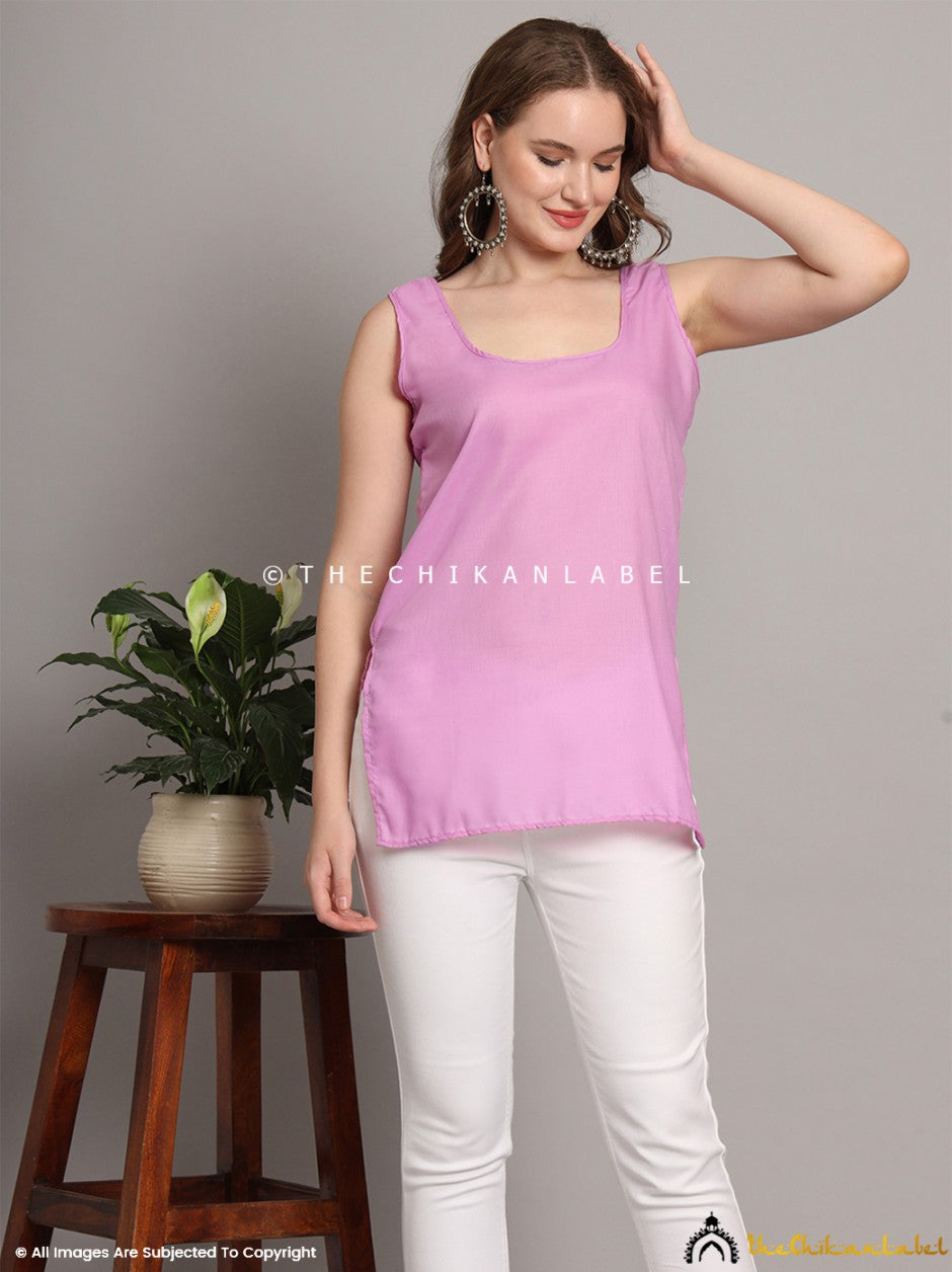 Purple Cotton Short Inner for Kurti & Kurta