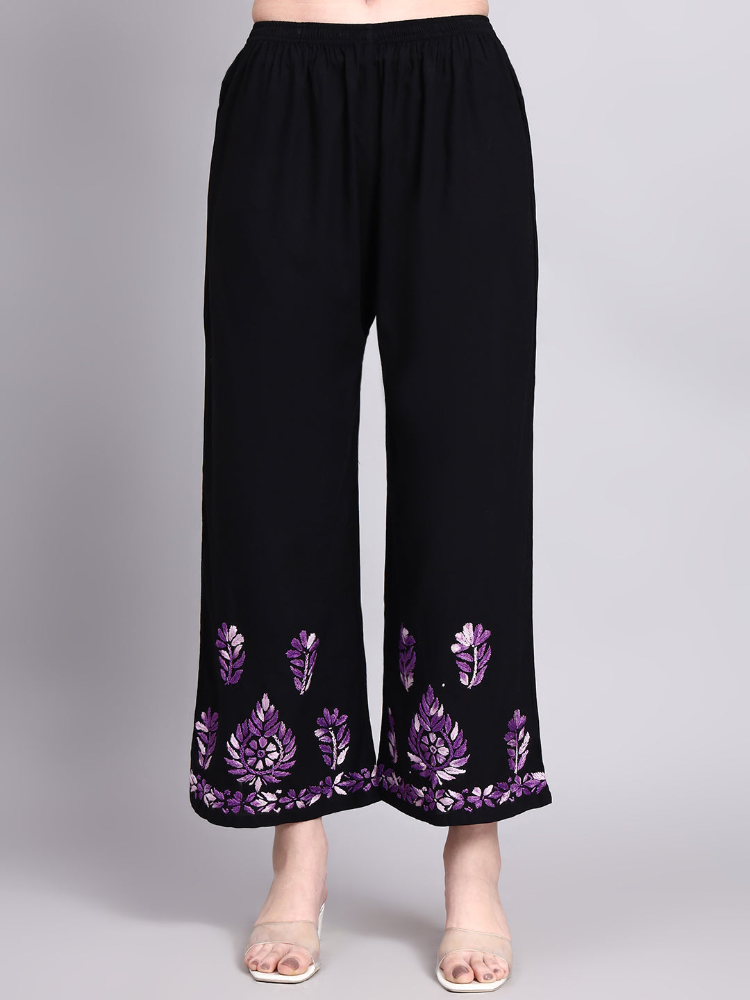 Designer rayon chikankari kurta palazzo set with elegant chikankari embroidery for festive and ethnic occasions