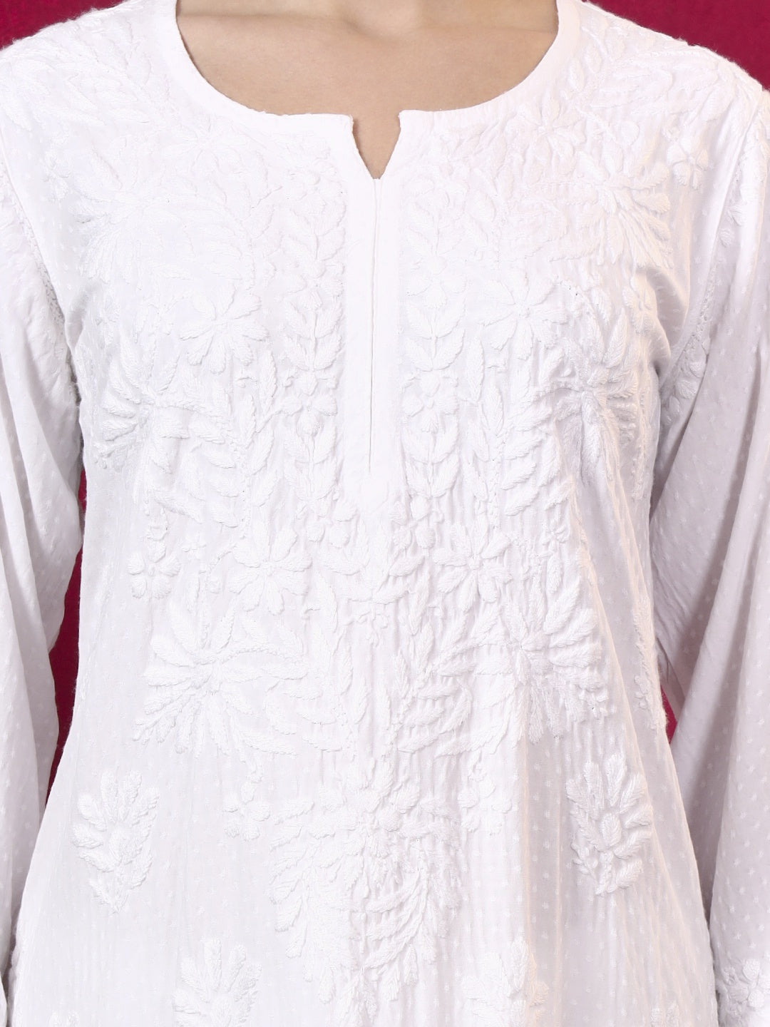 Rishika Rayon Chikankari Kurta Set - White