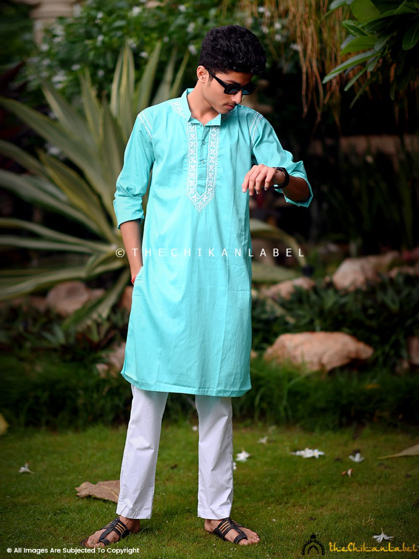 Young Indian Male Model In Artistic Green Kurta Side Pose Stock Photo,  Picture and Royalty Free Image. Image 77229328.