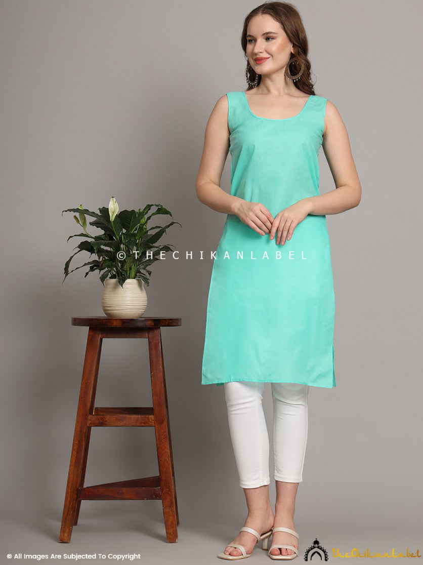 Sea Green Cotton Inners for Kurtis & Kurta