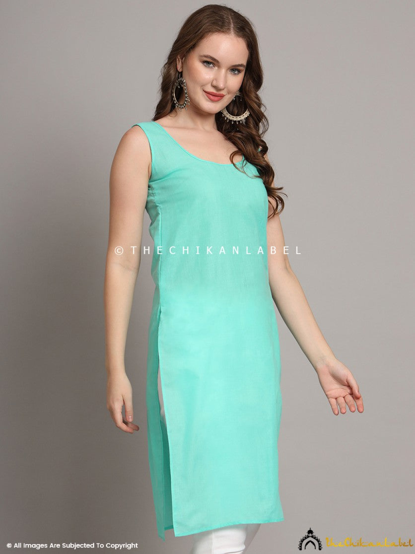 Sea Green Cotton Inners for Kurtis & Kurta