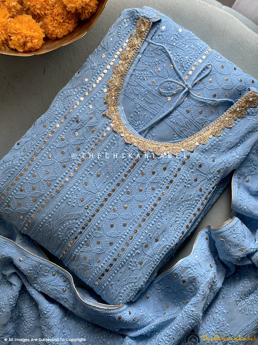 Handmade chikankari outfit designed for luxury festive wardrobes with traditional aesthetics


