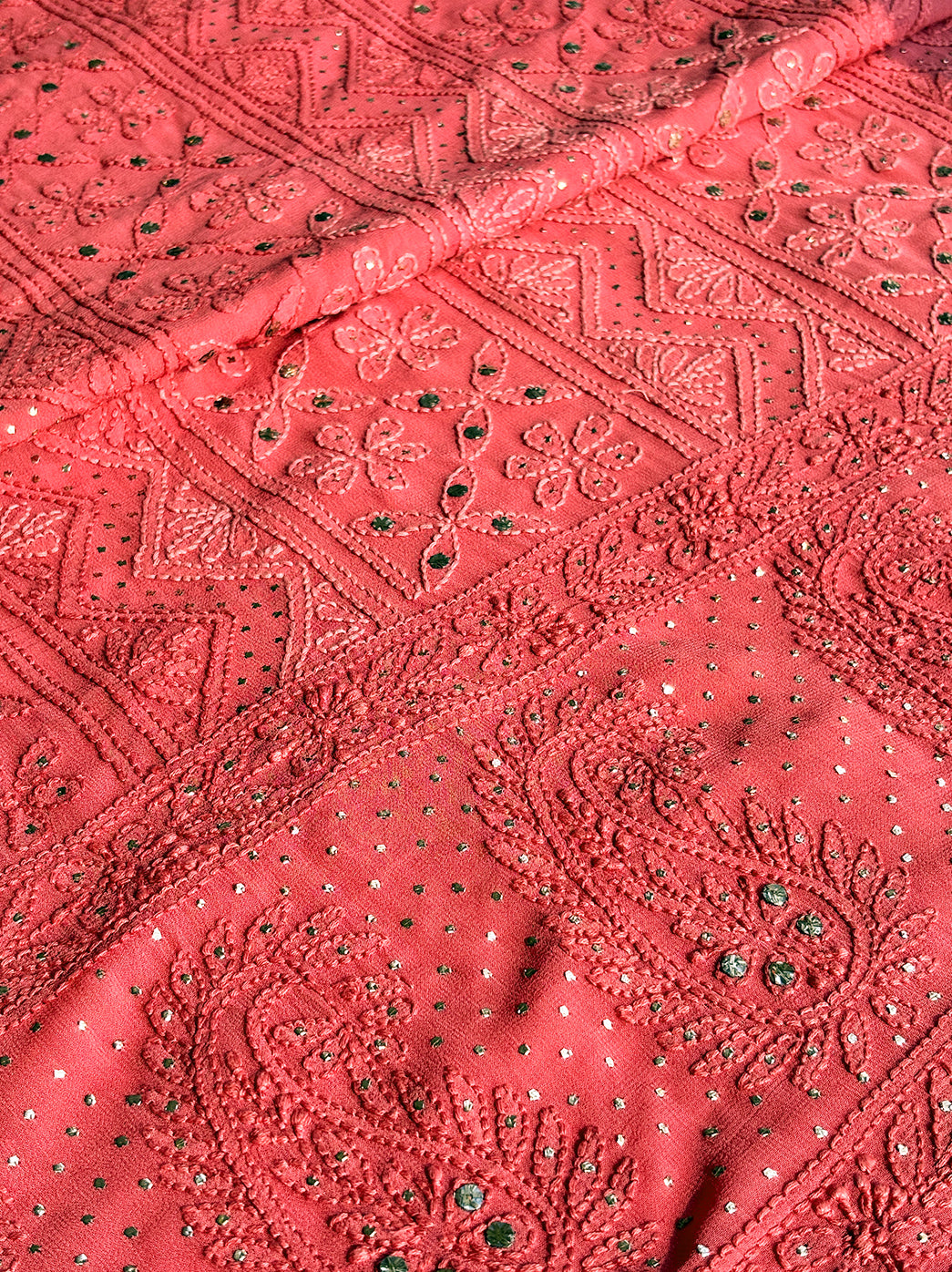 Siya Viscose Chikankari Kurti Piece with Dupatta - Peach