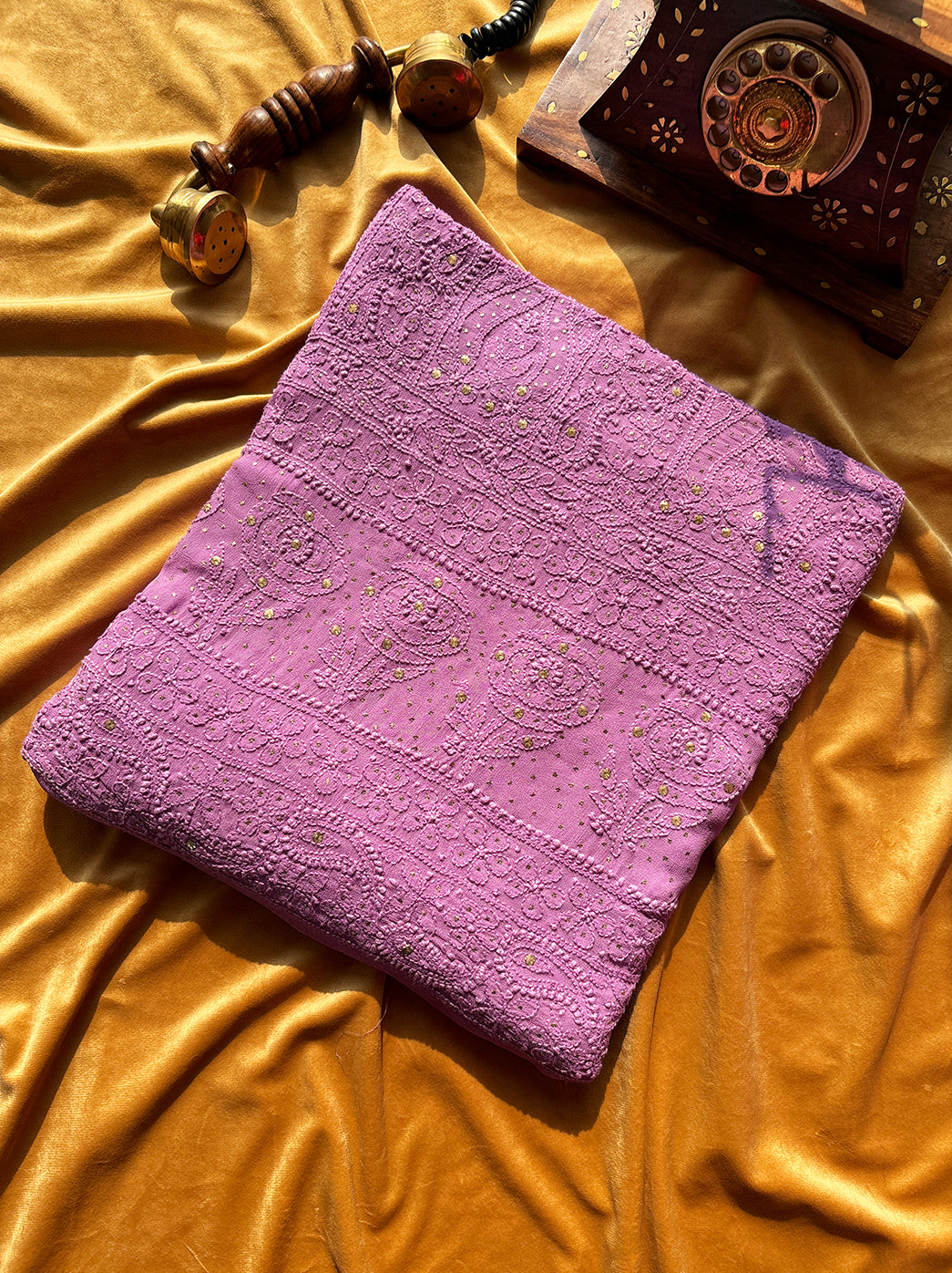 Siya Viscose Chikankari Kurti Piece with Dupatta - Lavender