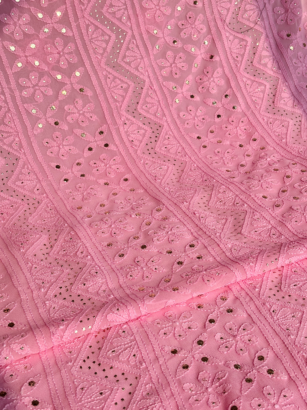 Luxury viscose fabric unstitched chikankari kurti material set with dupatta designed for festive wear