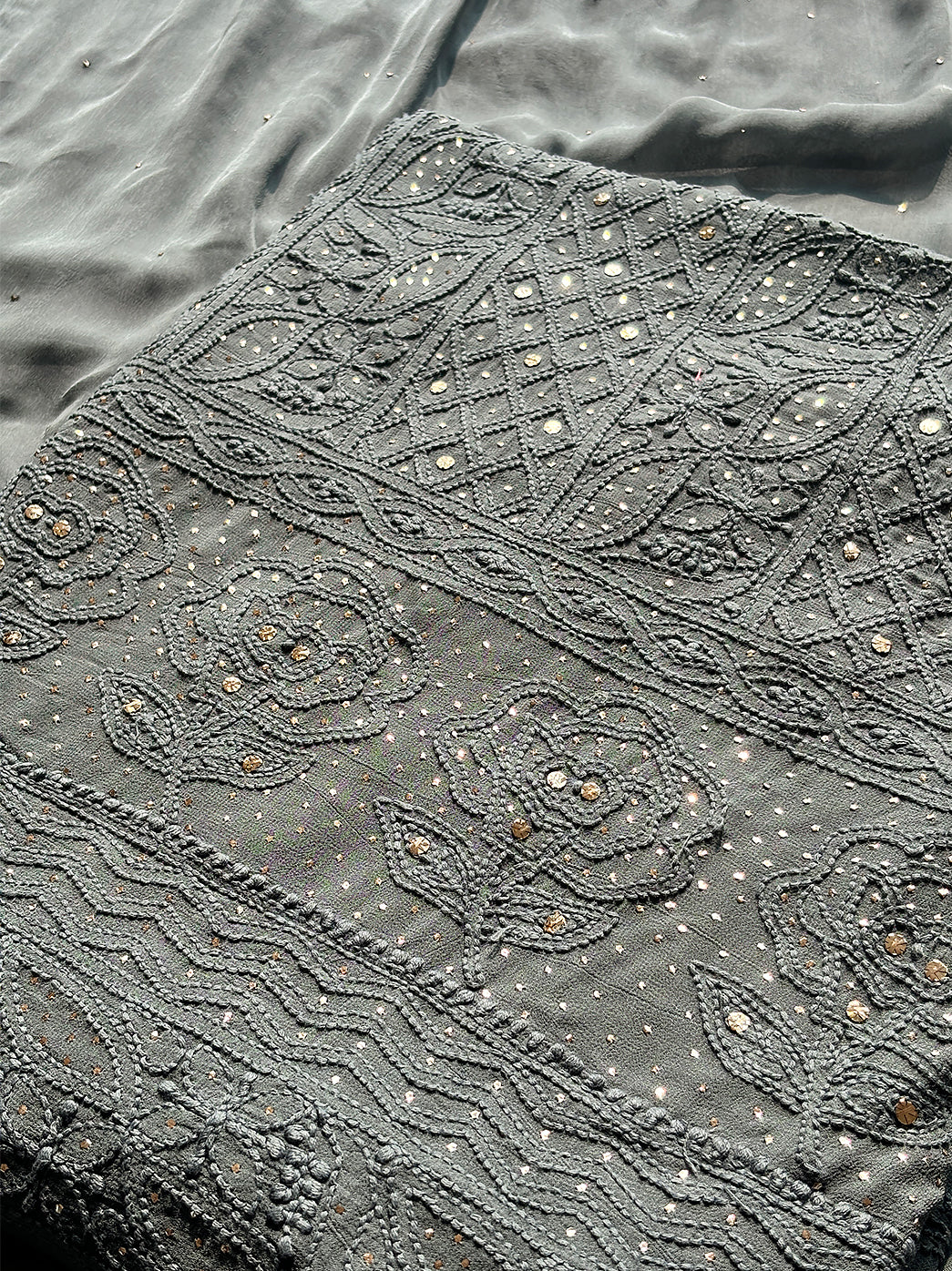 Viscose chikankari kurti piece with dupatta adorned with traditional motifs and artisan craftsmanship