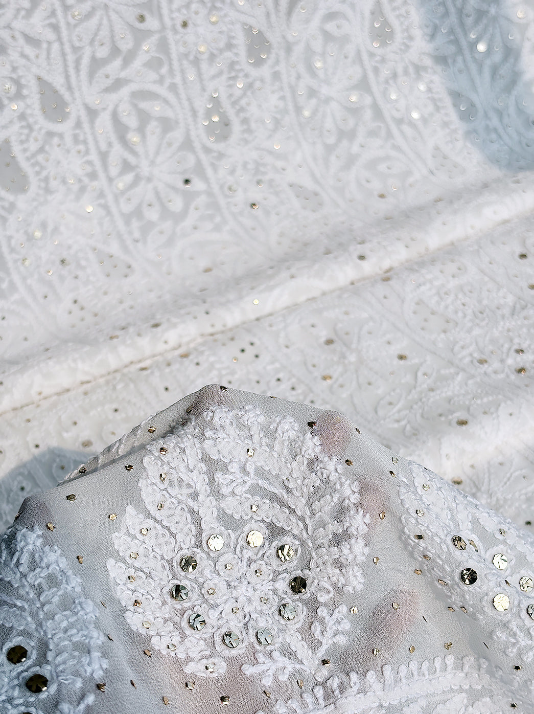 Siya Viscose Chikankari Kurti Piece with Dupatta - White