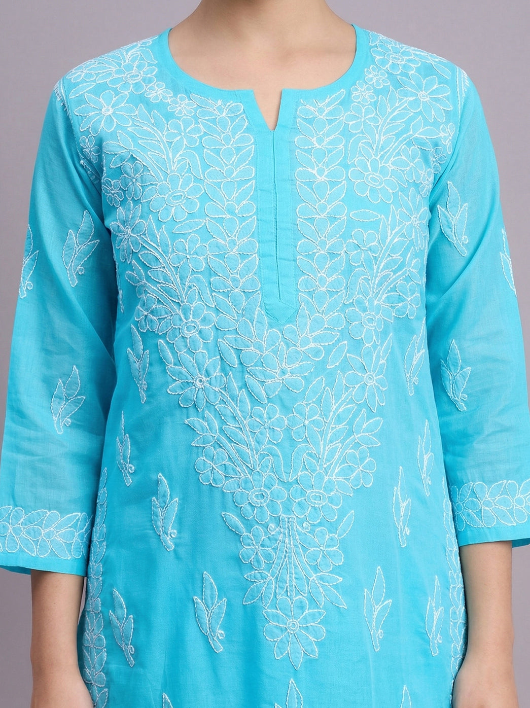 Ethnic Wear Lucknowi Chikankari Cotton Kurti