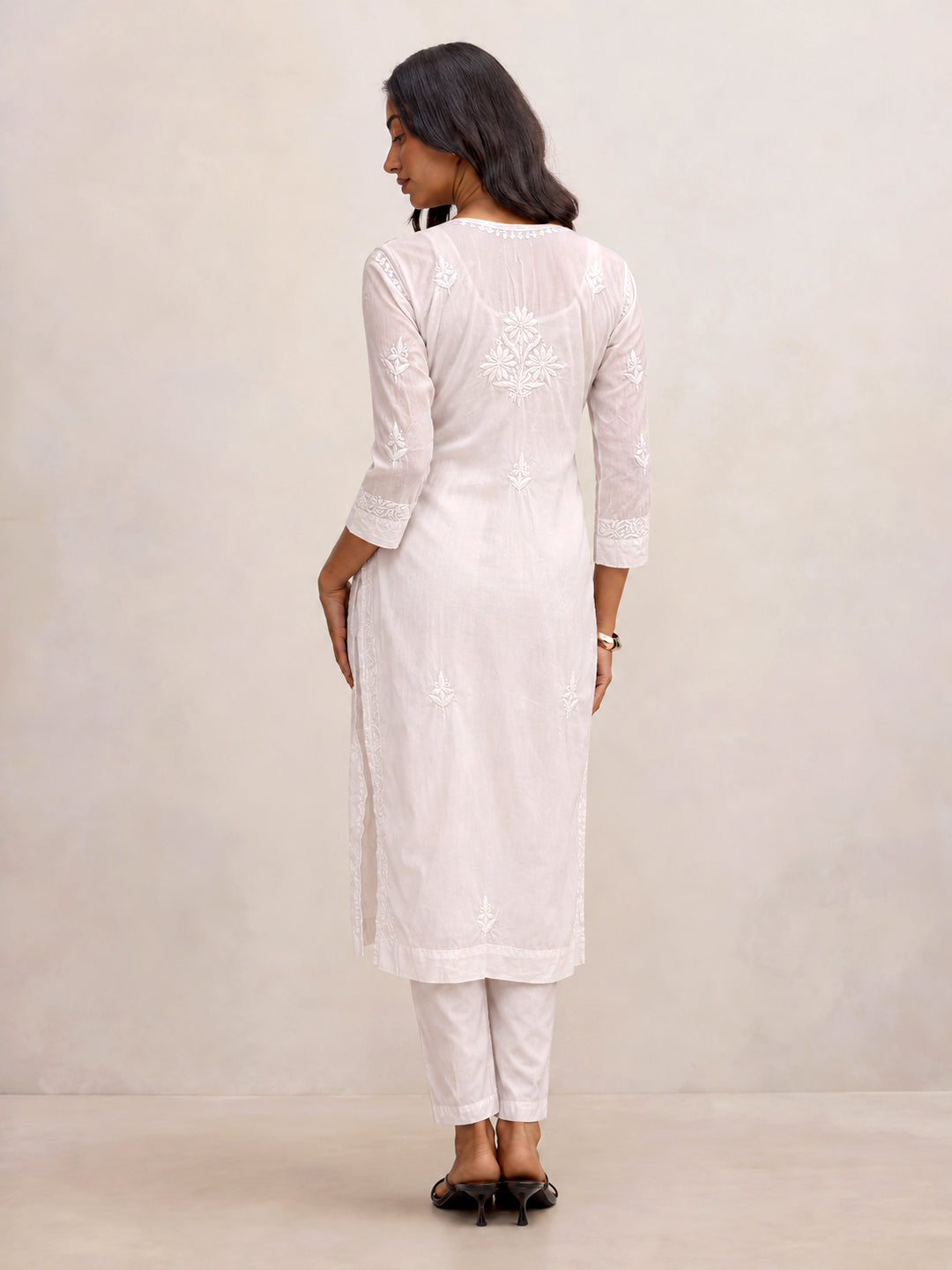 Amulya Cotton Nyra Style Kurti - White