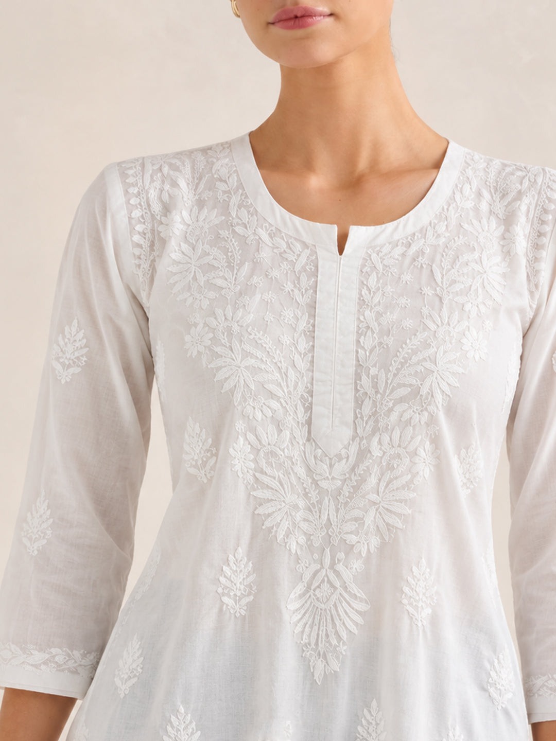 Nafisa Mulmul Cotton Chikankari Short Top
