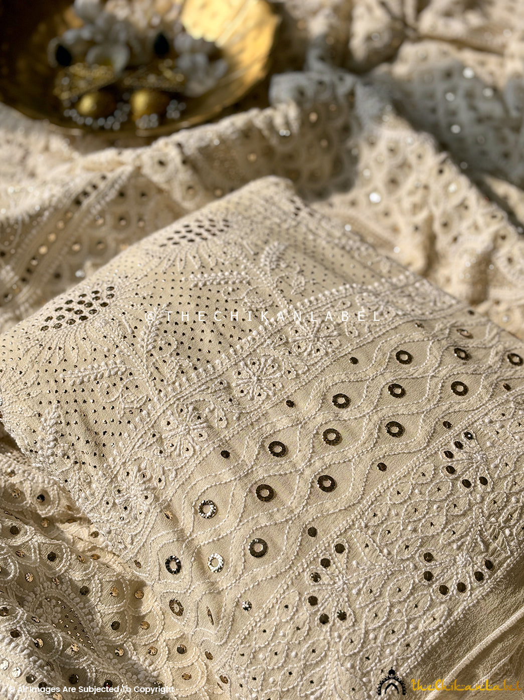 Premium chikankari lehenga set crafted in pure georgette fabric with artisanal detailing for wedding wear.