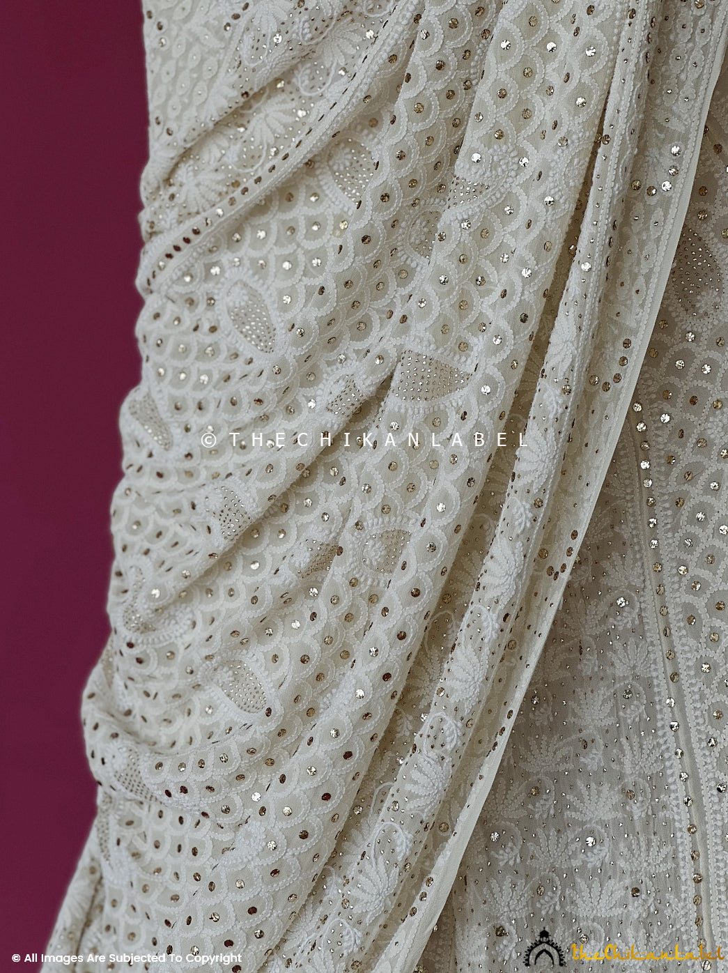 White Pure Georgette Lehenga, Chikankari Lehenga, Mukaish Work Lehenga, Abu Jani Chikankari Lehenga, Manish Malhotra Lehenga, Anjul Bhandari Lehenga