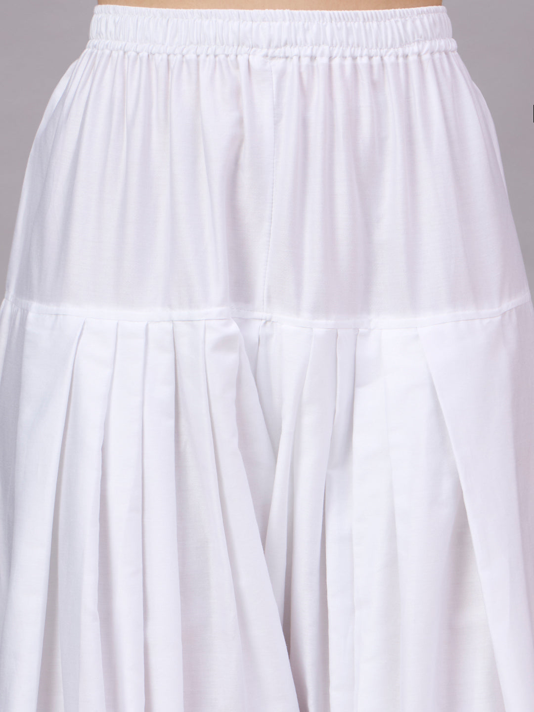 Women Solid Loose Fit Cotton Farshi Salwar - White