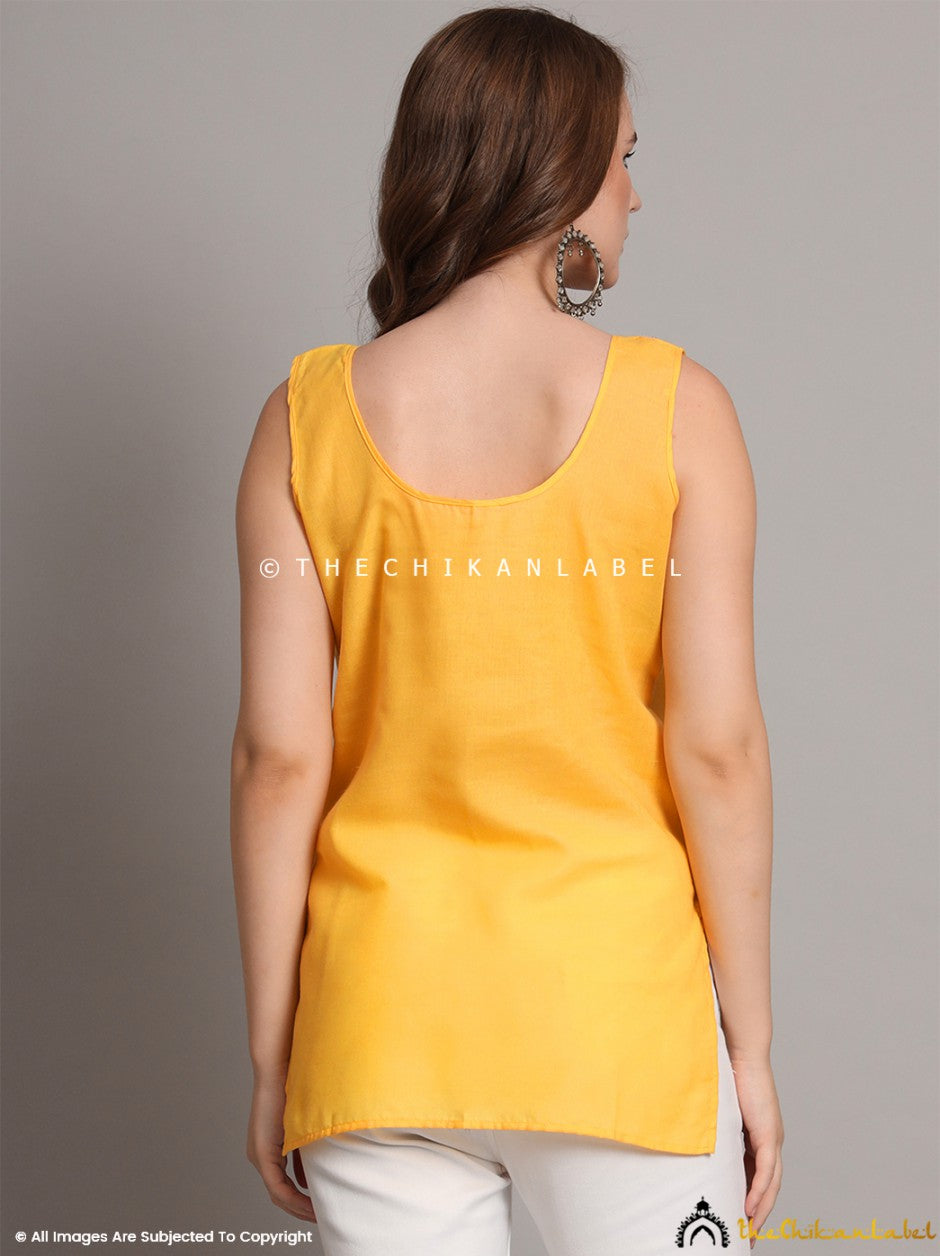 Yellow Cotton Short Inner for Kurti & Kurta