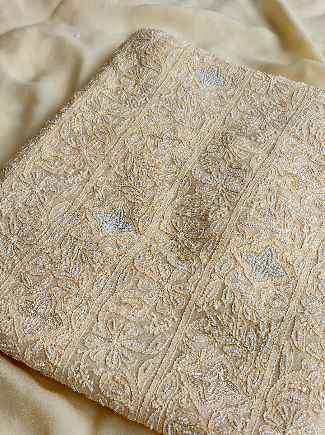 Naima Viscose Chikankari Kurti Piece with Dupatta - Beige