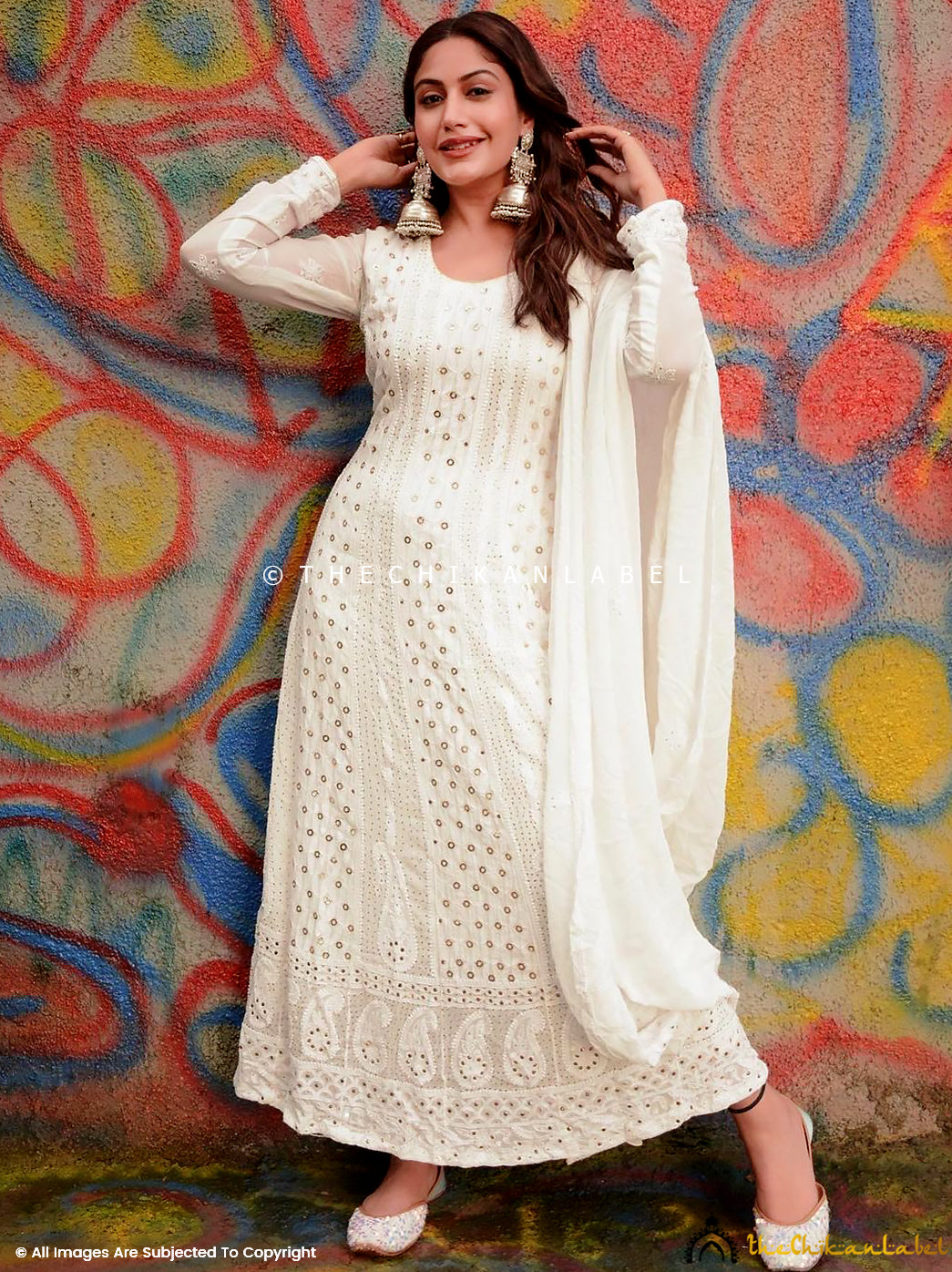 Off White Chanderi Cotton Churidar Suit 56652 | Cotton dress material,  Salwar dress, Dress materials