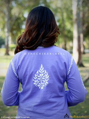 Lavender Ezna Modal Chikankari Kurti Pant Set